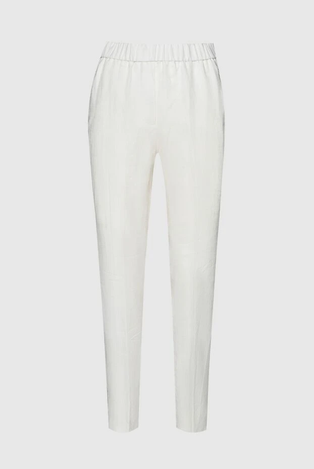 Peserico woman white linen trousers for women 157565 - photo 1