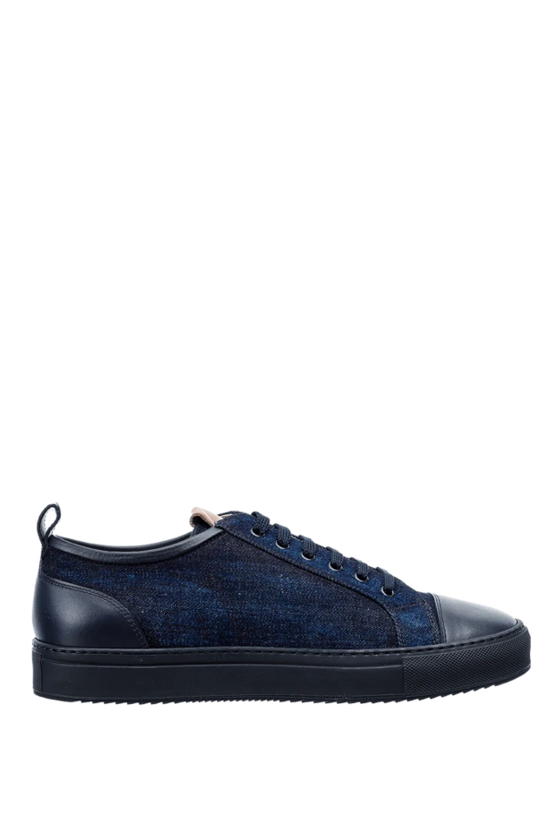 Doucal`s man sneakers in leather and textile blue for men buy with prices and photos 157604 - photo 1