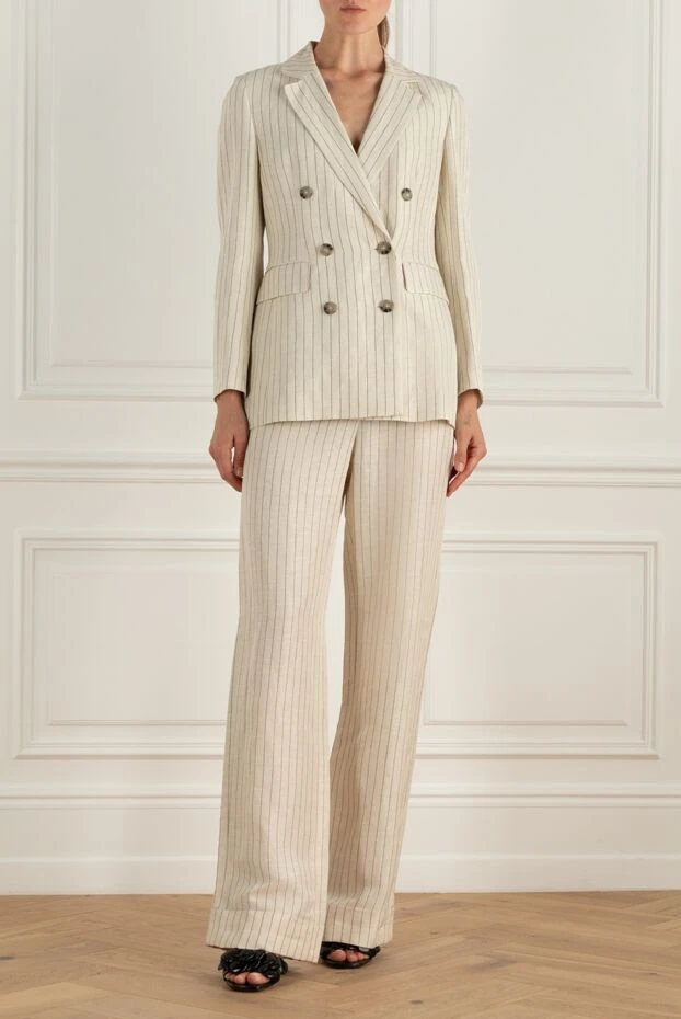 Peserico woman white women's trouser suit made of linen and viscose buy with prices and photos 157646 - photo 2