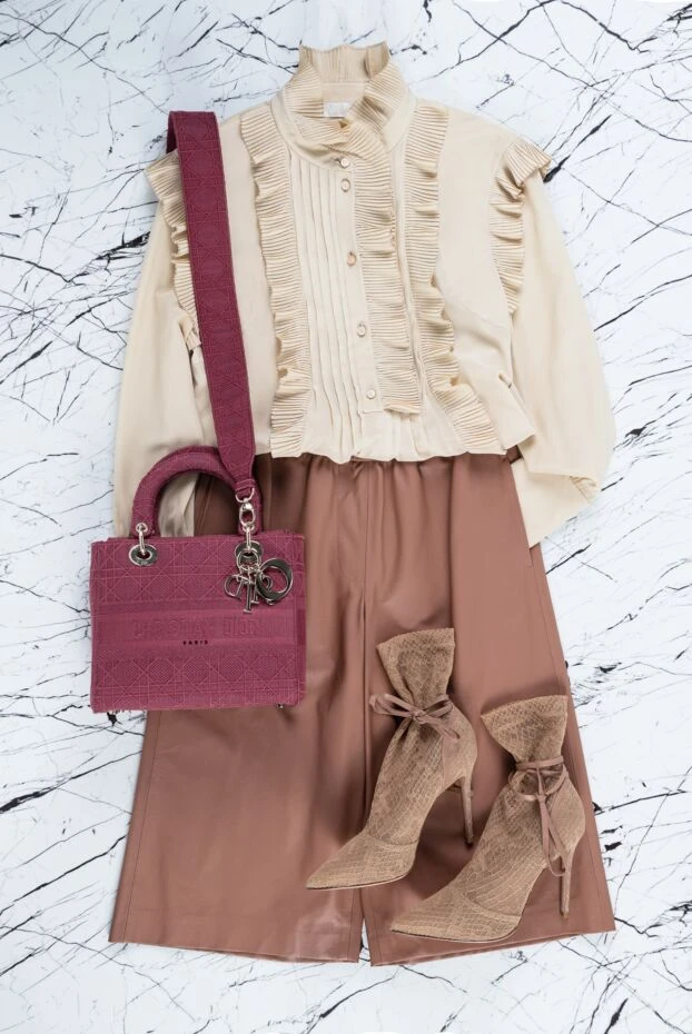 Peserico brown leather culottes for women 157655 - photo 3