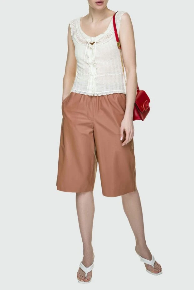 Peserico woman brown leather culottes for women buy with prices and photos 157655 - photo 2