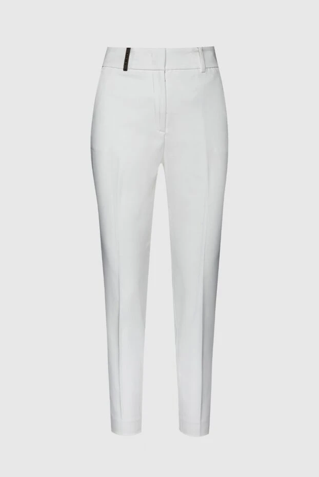 Peserico woman white cotton and viscose trousers for women buy with prices and photos 157657 - photo 1