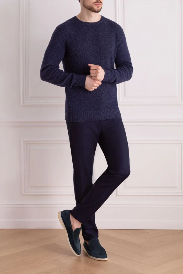 Loro Piana man cashmere jumper blue for men buy with prices and photos 157659 - photo 2