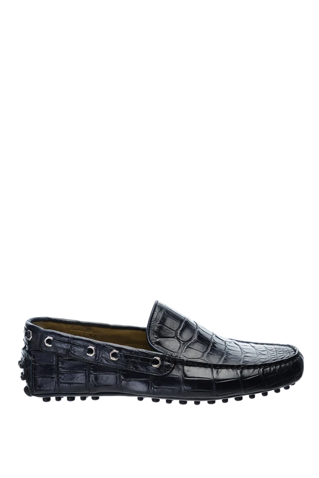 Tardini man men's moccasins made of alligator leather, blue buy with prices and photos 157678 - photo 1