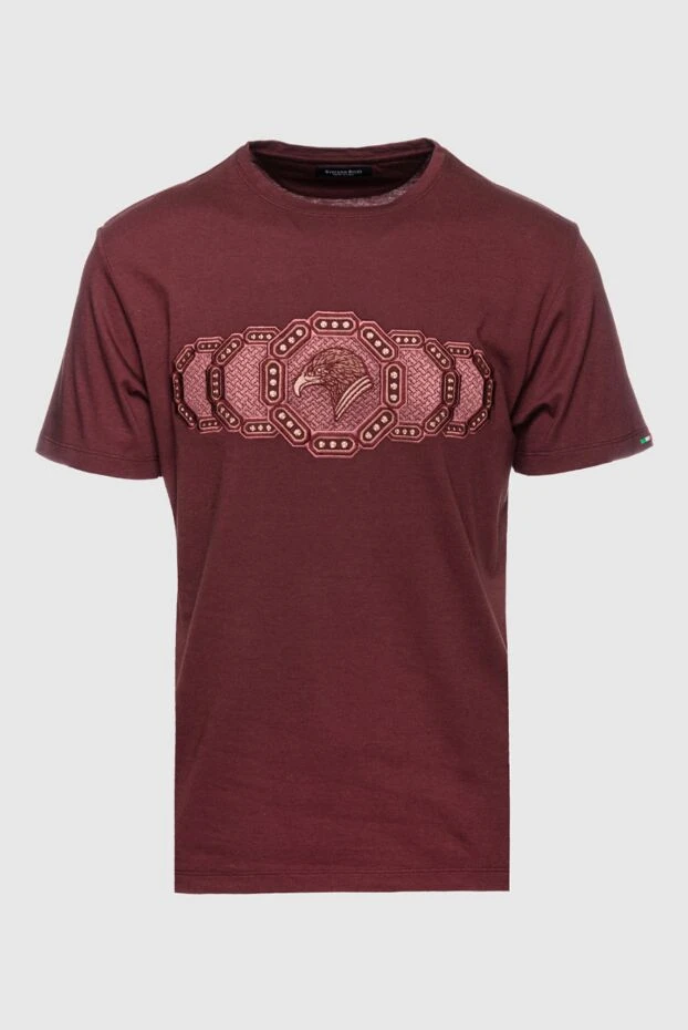 Stefano Ricci brown cotton and modal t-shirt with a decorative chain and embossed logo 195725 - photo 1
