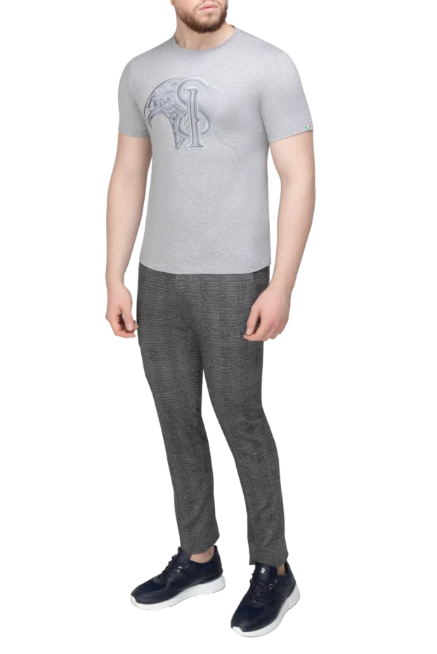 Футболка з бавовни та модала сіра чоловіча - фото 2