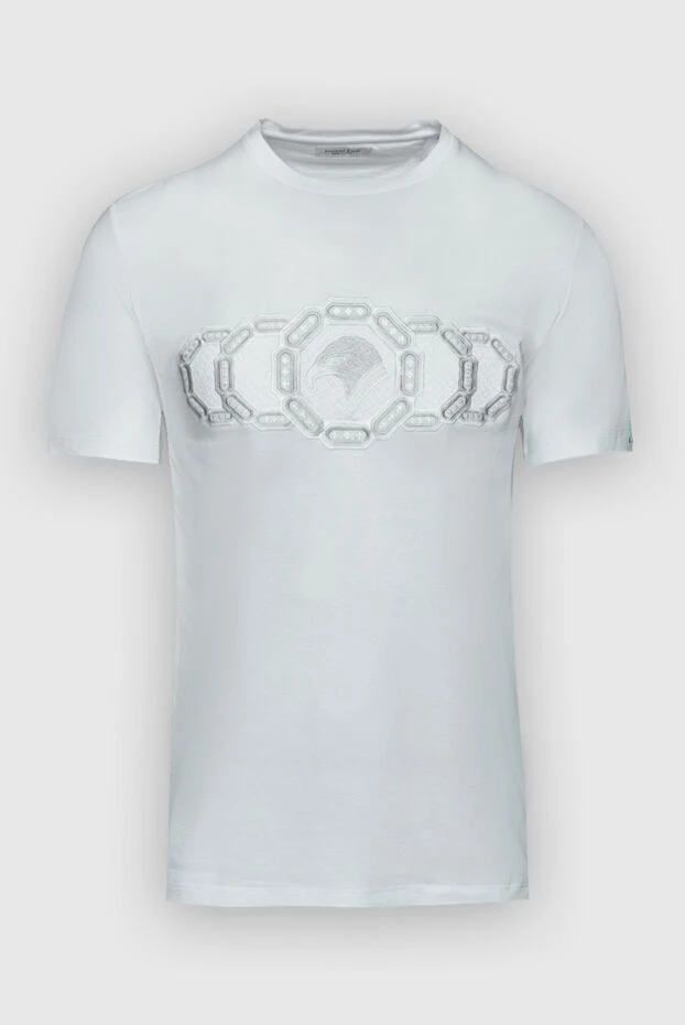 Футболка з бавовни та модала біла чоловіча - фото 1