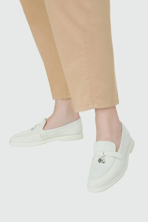 Cesare di Napoli woman white suede loafers for women buy with prices and photos 157732 - photo 2