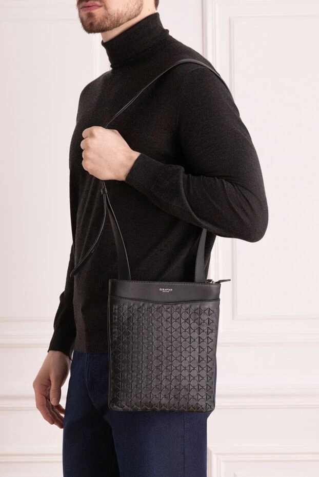 Serapian мужские сумка через плечо из натуральной кожи черная мужская купить с ценами и фото 157760 - фото 2