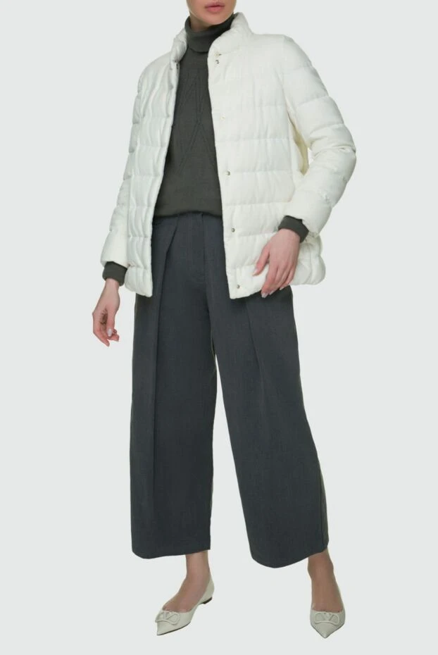 Herno woman down jacket made of silk and cashmere, white for women buy with prices and photos 157784 - photo 2