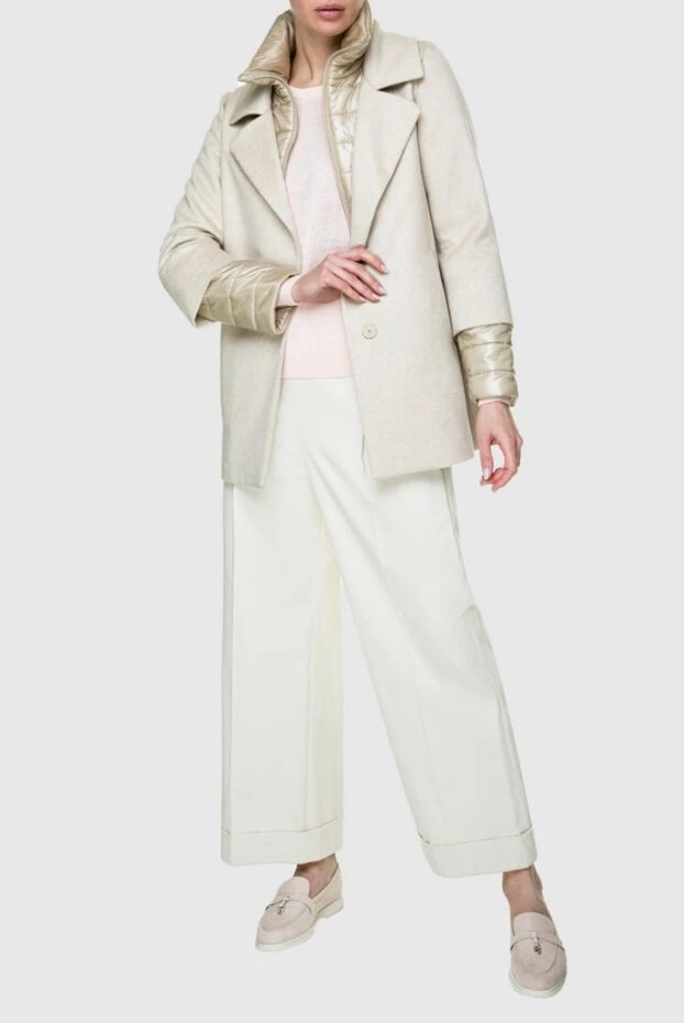 Herno жіночі пальто з кашеміру та поліаміду бежевий жіночий купити фото з цінами 157796 - фото 2