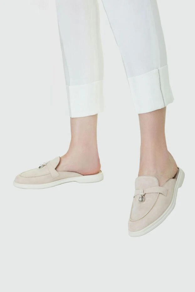 Cesare di Napoli woman beige suede mules for women buy with prices and photos 157881 - photo 2