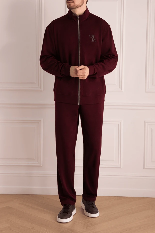 Billionaire man men's sports suit made of wool, silk and polyamide, burgundy buy with prices and photos 157893 - photo 2