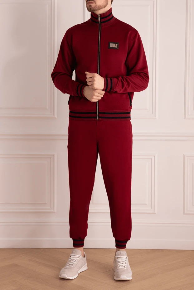 Billionaire man men's sports suit made of polyester and cotton, burgundy buy with prices and photos 157899 - photo 2