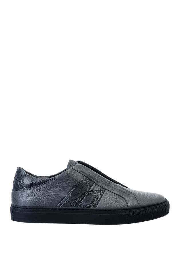 Gray leather snickers for men