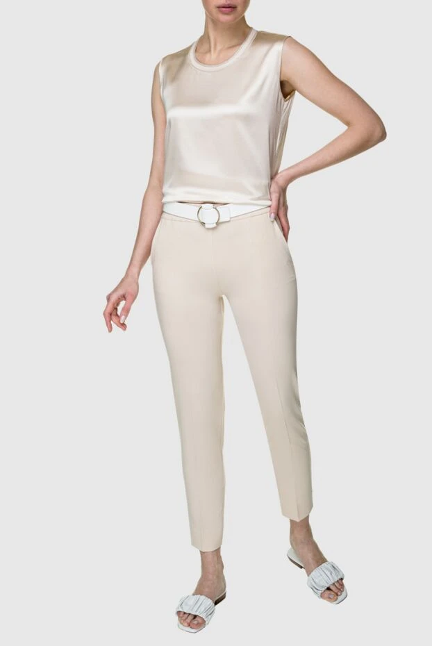 D.Exterior woman beige polyester trousers for women 157933 - photo 2