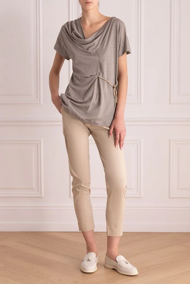 D.Exterior woman beige viscose trousers for women buy with prices and photos 157934 - photo 2