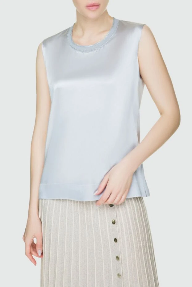 D.Exterior satin top gray sleeveless with round neck 195582 - photo 3