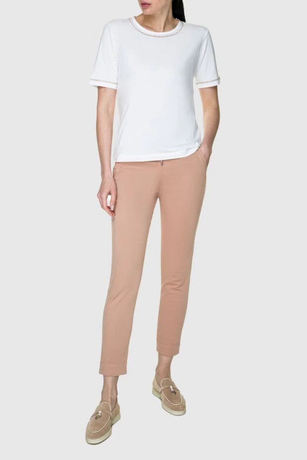 D.Exterior woman beige cotton trousers for women 157944 - photo 2