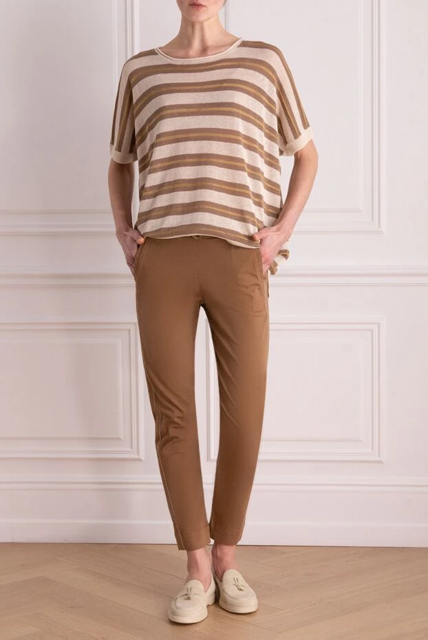 D.Exterior woman brown cotton and elastane trousers for women 157949 - photo 2