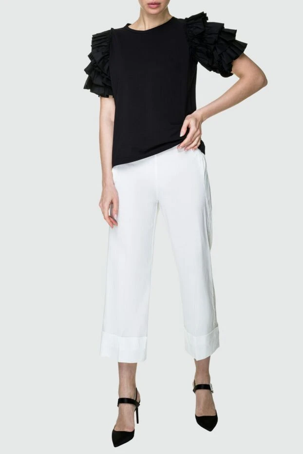 D.Exterior woman white linen and elastane trousers for women buy with prices and photos 157956 - photo 2