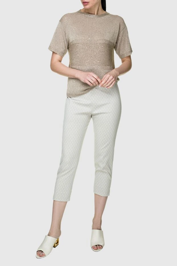 D.Exterior woman white cotton and polyamide trousers for women buy with prices and photos 157986 - photo 2
