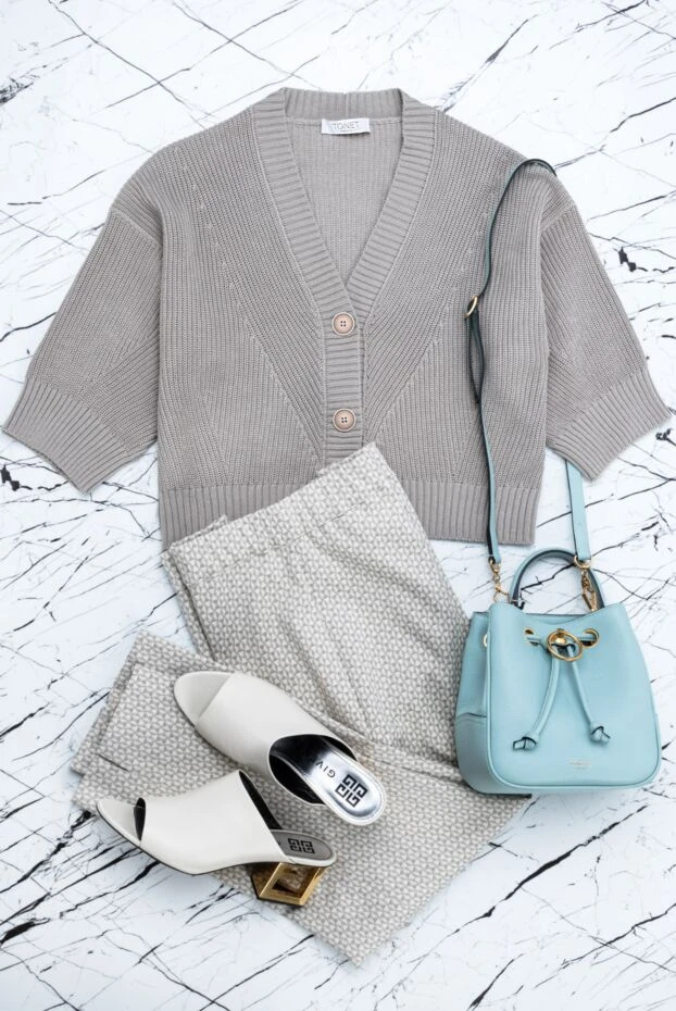 D.Exterior штаны женские с узором белые 157986 - фото 2