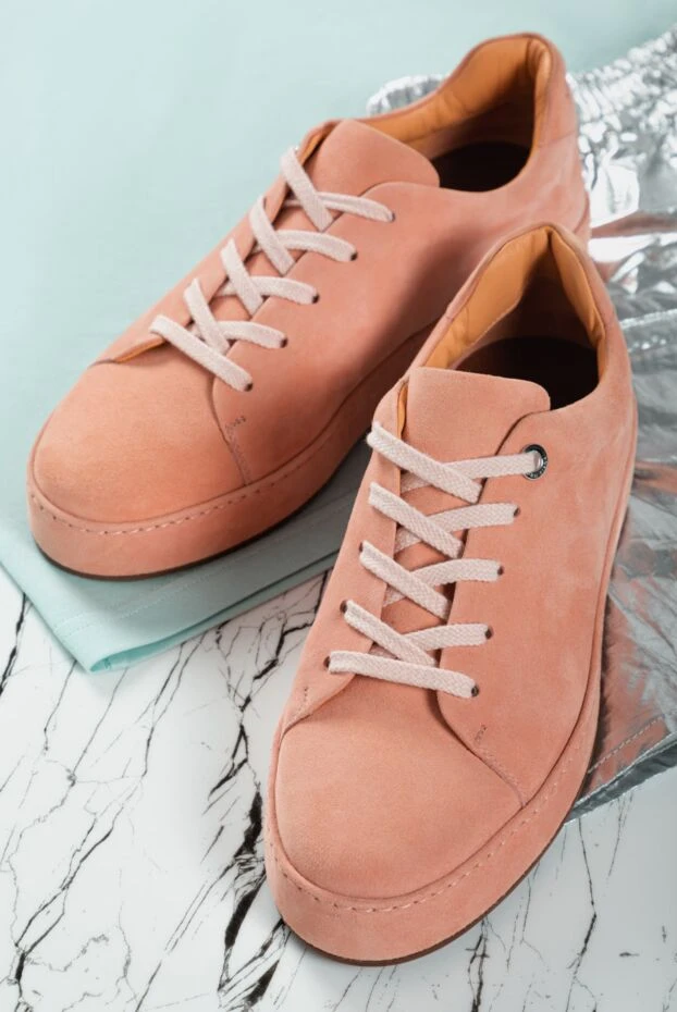 Loro Piana women's suede sneakers with a logo in pink 157999 - photo 2