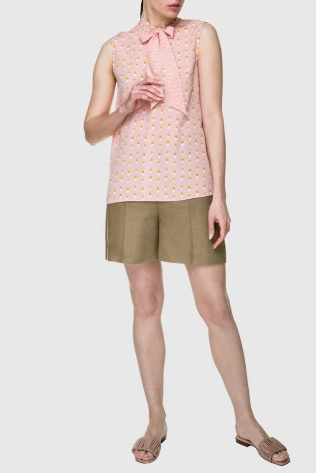 Loro Piana женские блуза из шелка розовая женская купить с ценами и фото 158008 - фото 2