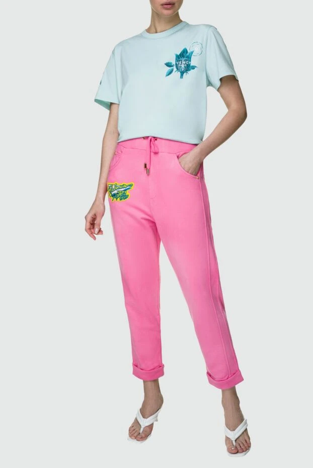 Balmain woman pink cotton trousers for women 158031 - photo 2