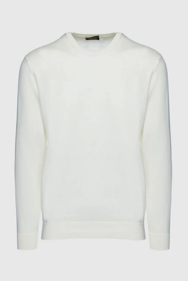 Cesare di Napoli man white silk and cotton jumper for men buy with prices and photos 158108 - photo 1