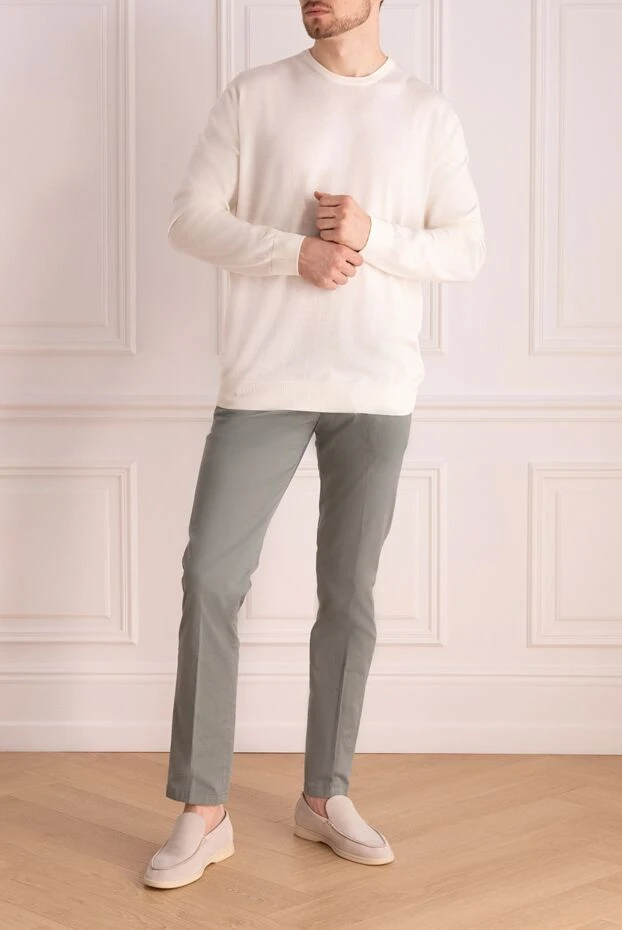 Cesare di Napoli man white silk and cotton jumper for men buy with prices and photos 158108 - photo 2