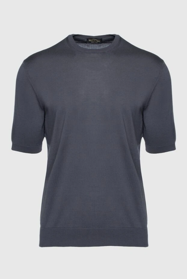 Cesare di Napoli short sleeve jumper made of silk and cotton gray for men 196543 - photo 1