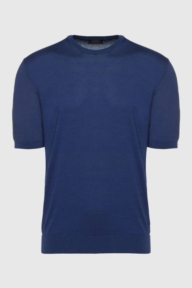 Cesare di Napoli short sleeve jumper made of silk and cotton blue for men 196535 - photo 1