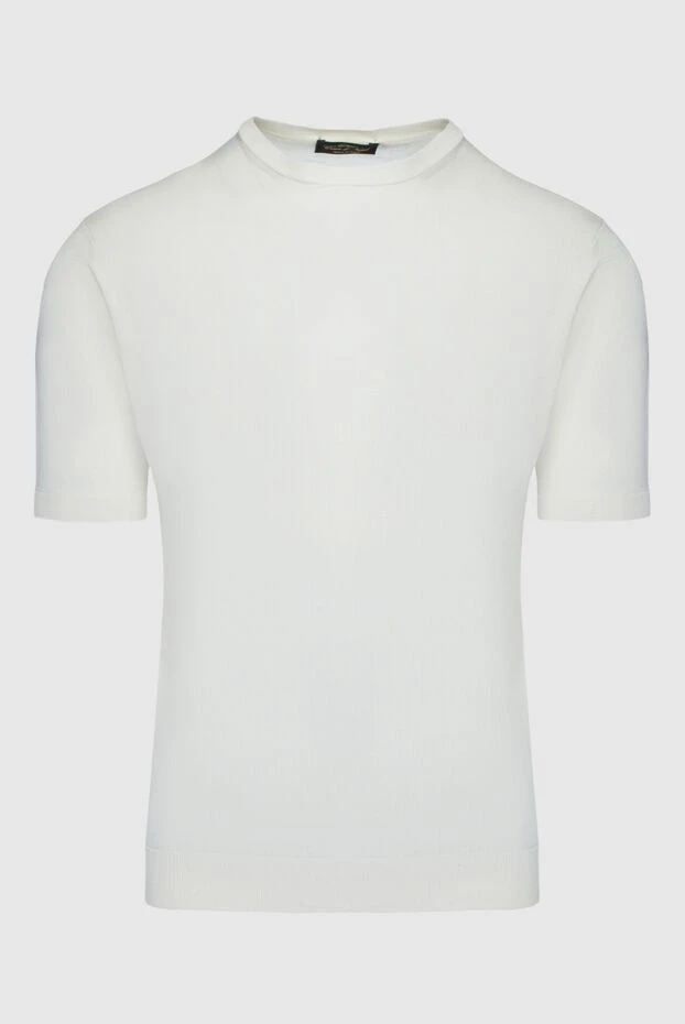 Cesare di Napoli man short sleeve jumper in silk white for men buy with prices and photos 158115 - photo 1
