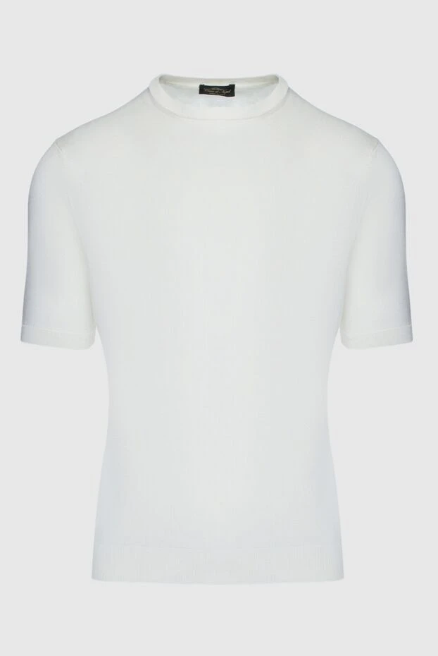 Cesare di Napoli man short sleeve jumper in silk white for men buy with prices and photos 158124 - photo 1