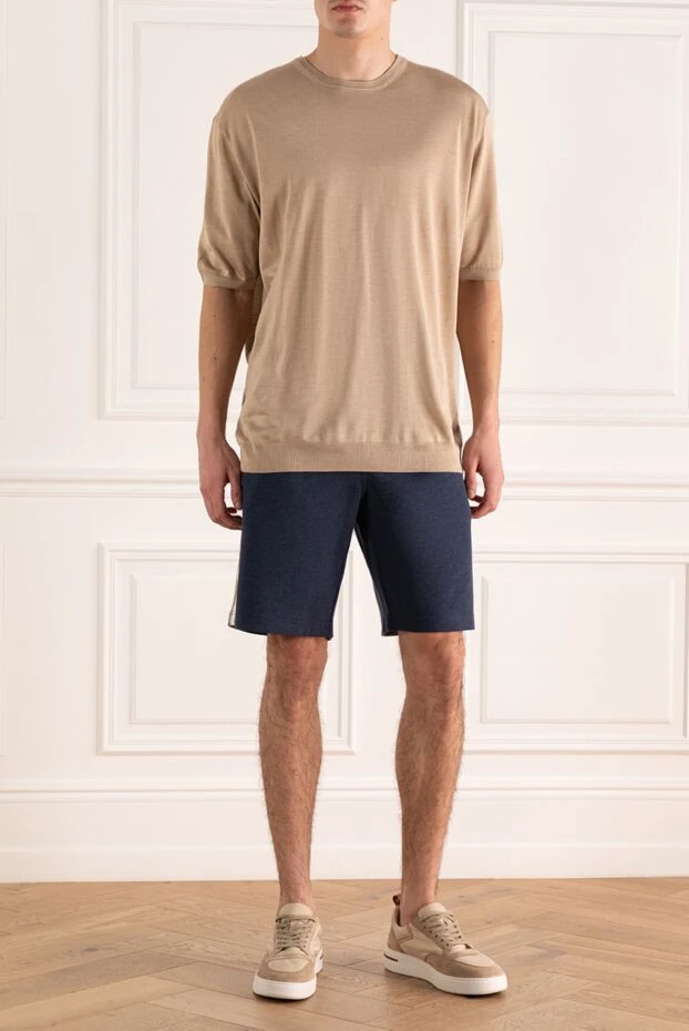 Cesare di Napoli man beige silk short sleeve jumper for men buy with prices and photos 158137 - photo 2