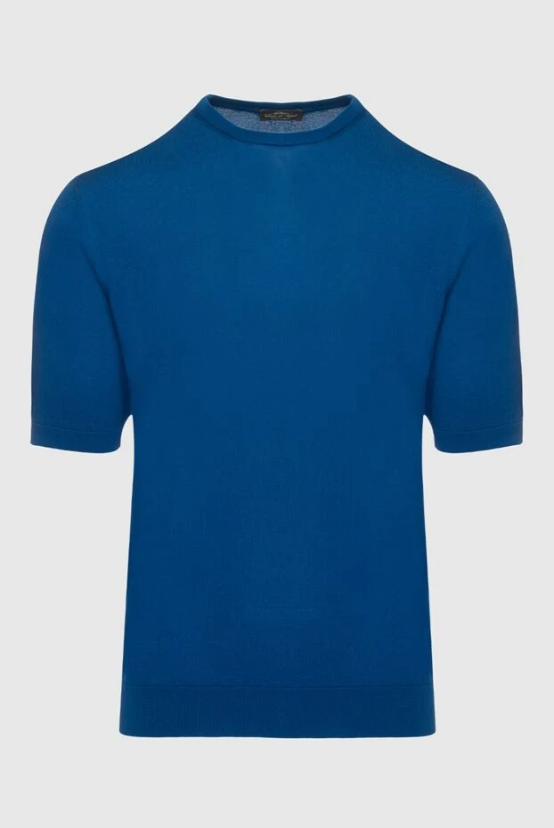 Cesare di Napoli cotton short sleeve jumper blue for men 158145 - photo 1