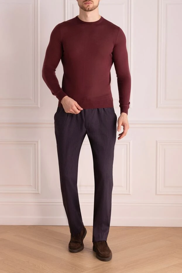 Cesare di Napoli man silk jumper burgundy for men buy with prices and photos 158171 - photo 2