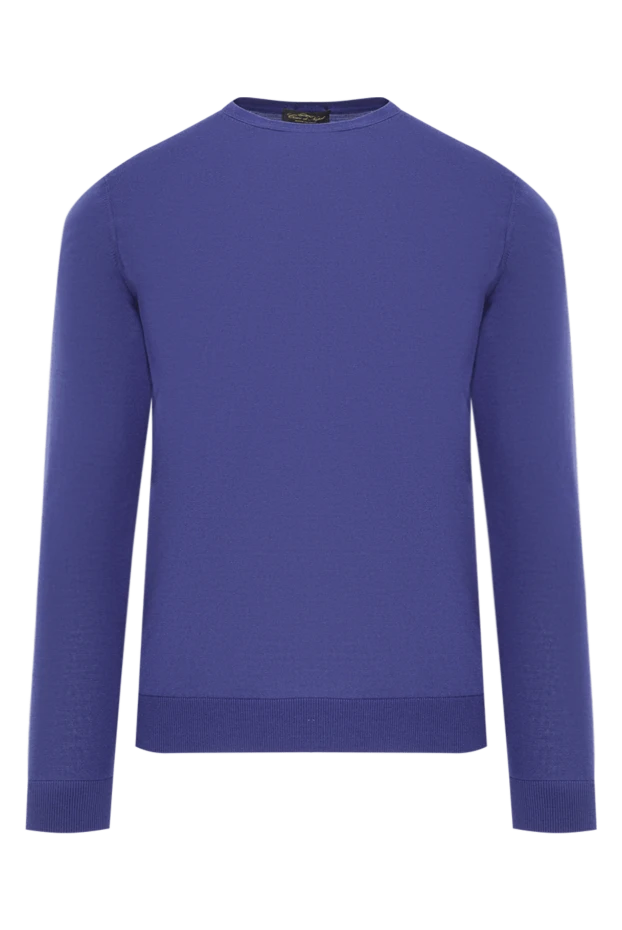 Cesare di Napoli slim-fit deep blue silk jumper for men 158172 - photo 1