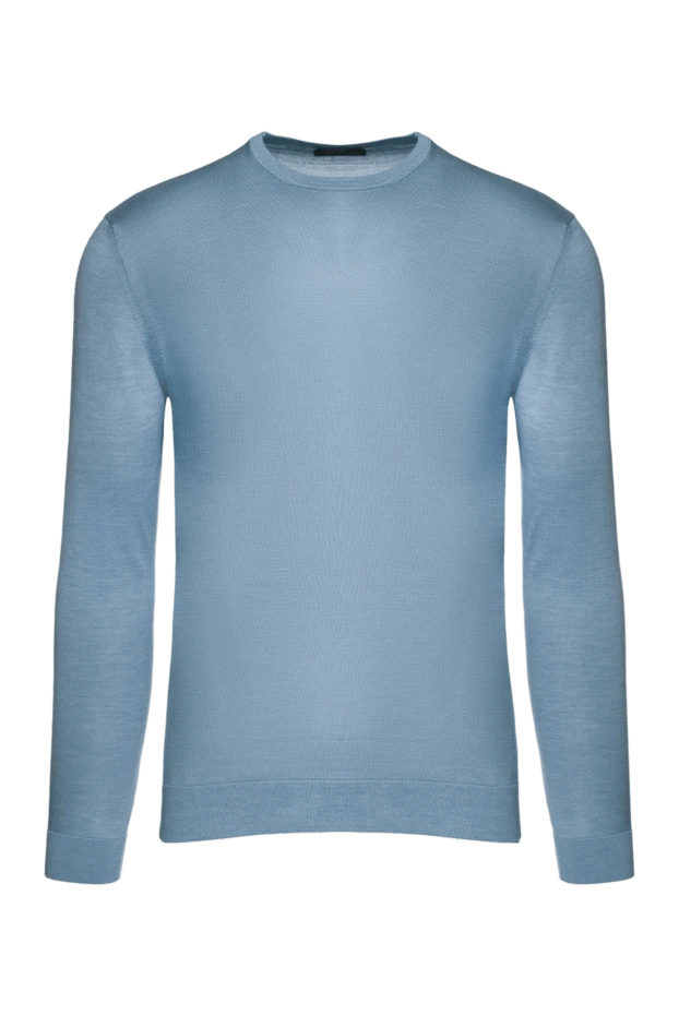 Cesare di Napoli man blue silk jumper for men buy with prices and photos 158174 - photo 1