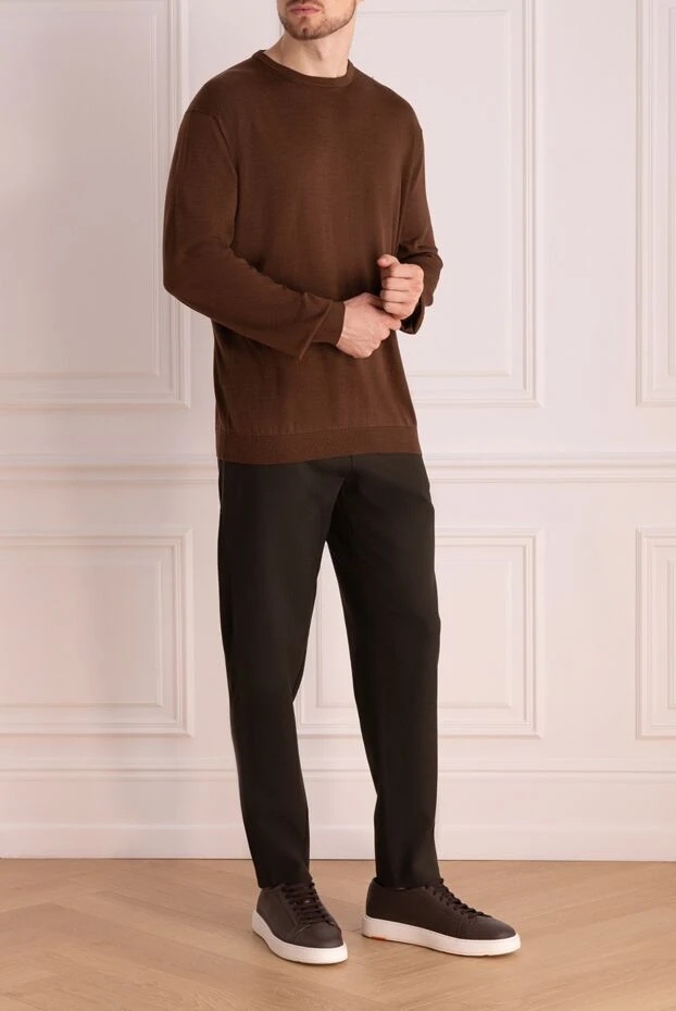 Cesare di Napoli man silk jumper brown for men buy with prices and photos 158176 - photo 2