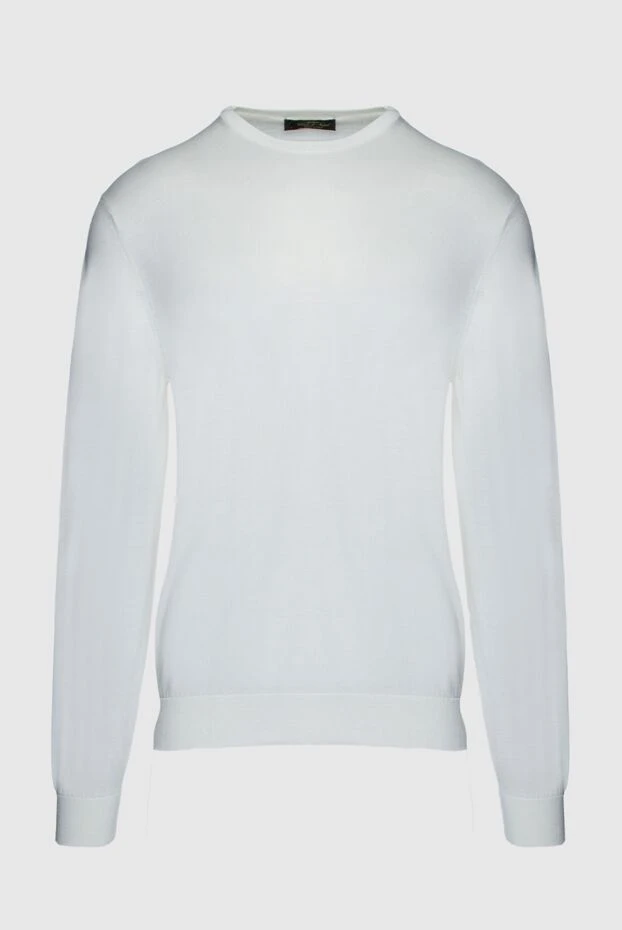 Cesare di Napoli man white silk and cotton jumper for men buy with prices and photos 158179 - photo 1