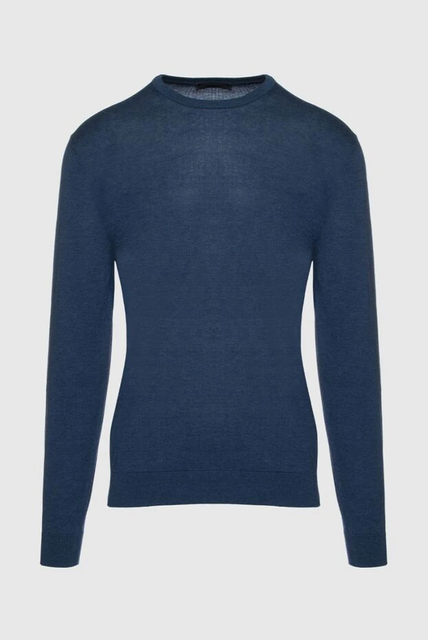 Cesare di Napoli man silk and cotton jumper blue for men buy with prices and photos 158180 - photo 1