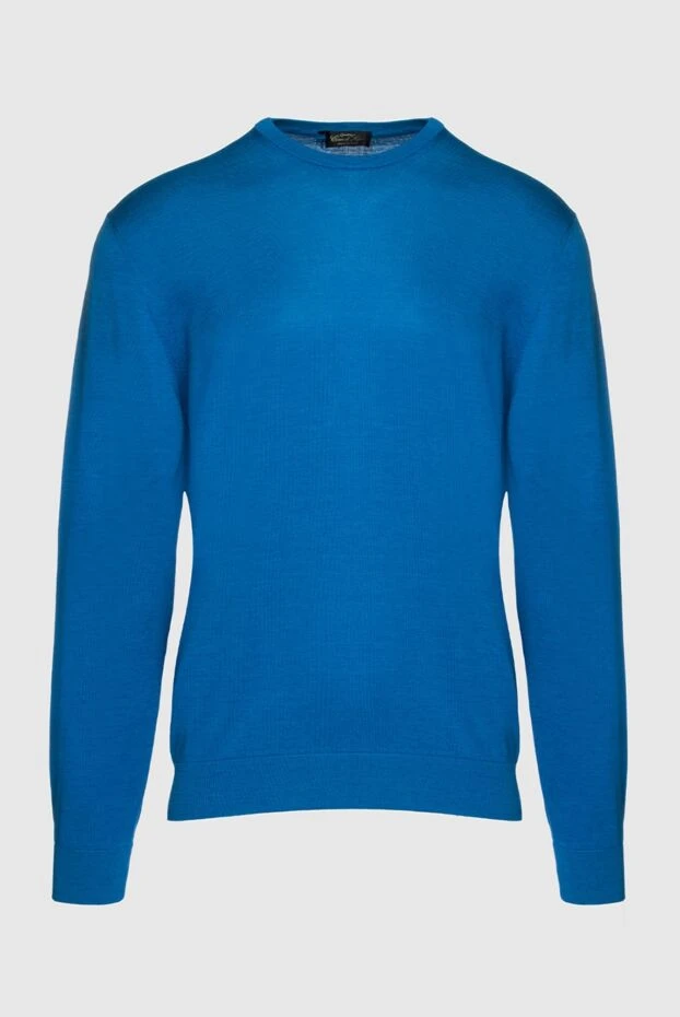 Cesare di Napoli man silk and cotton jumper blue for men buy with prices and photos 158181 - photo 1