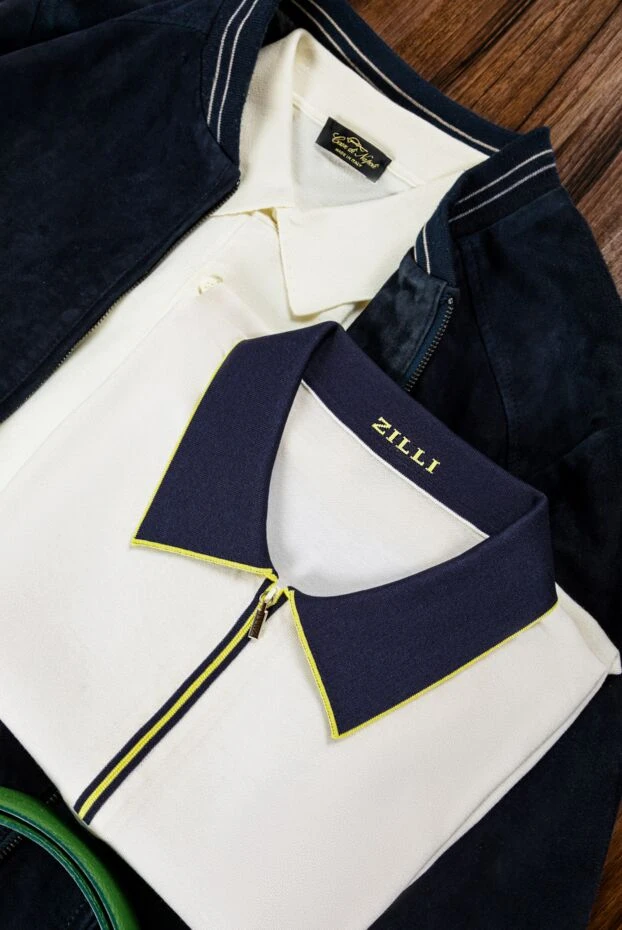 Cesare di Napoli cotton and silk polo with a soft sheen and classic collar 158184 - photo 3