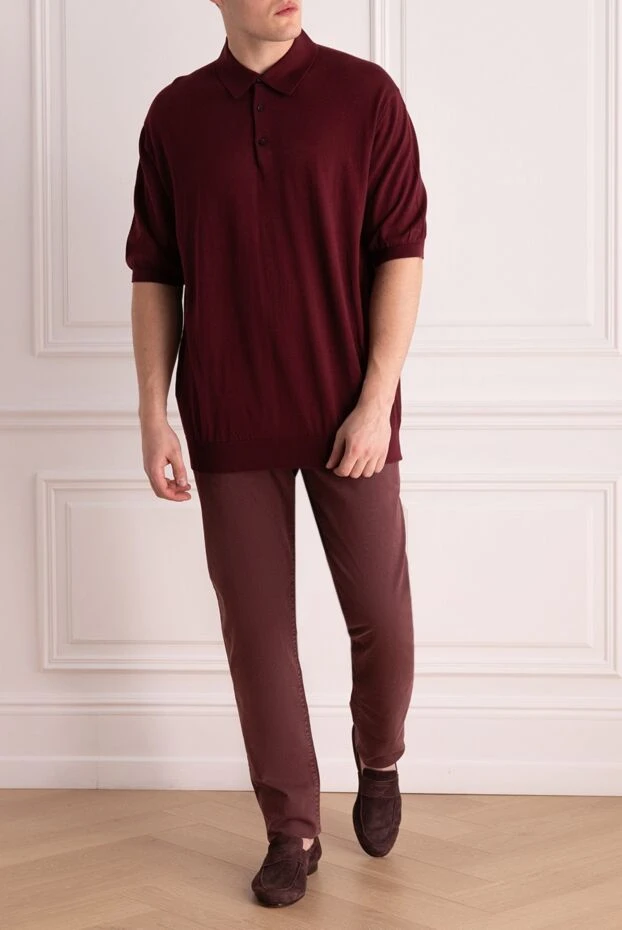 Cesare di Napoli man cotton and silk polo burgundy for men buy with prices and photos 158201 - photo 2