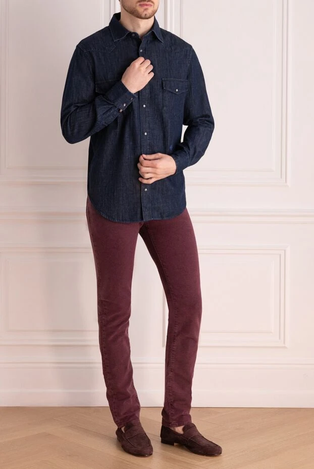 Jacob Cohen мужские джинсы из хлопка бордовые мужские купить с ценами и фото 158206 - фото 2