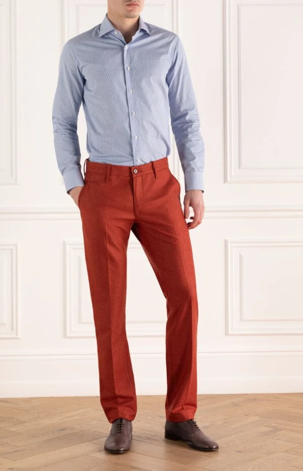 Jacob Cohen man men's orange wool trousers 158245 - photo 2