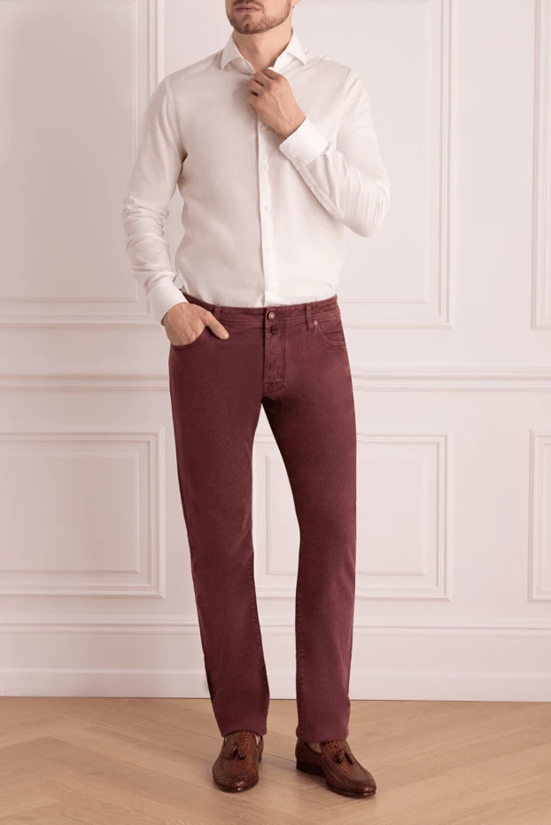 Jacob Cohen man cotton jeans burgundy for men buy with prices and photos 158255 - photo 2